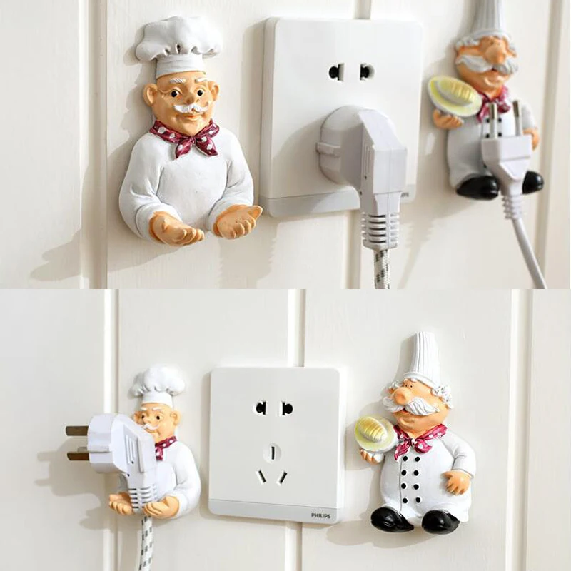 Кухня гостиной шнур питания для хранения держатель вилки полки настенный липкий