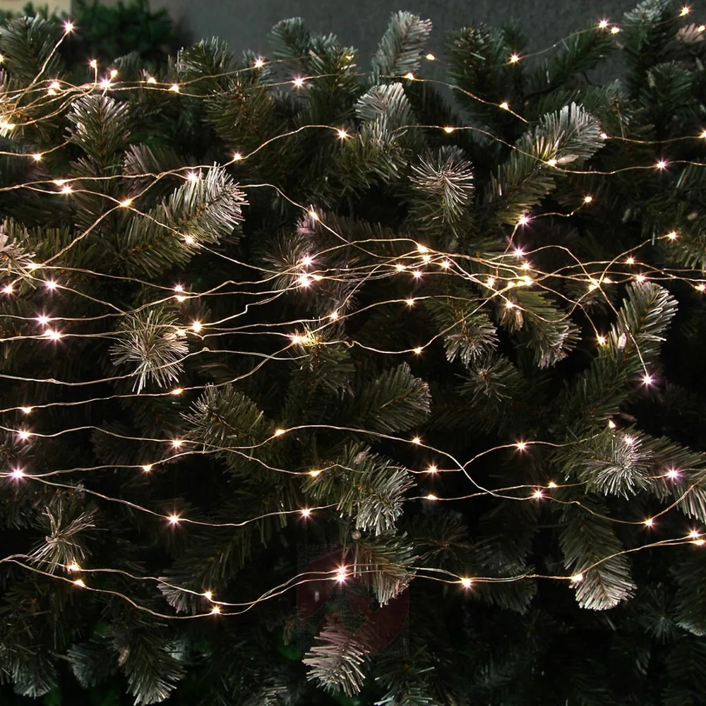 

100M 1000 LED Silver Wire Fairy string Lights Wateproof Plug In Adapter for Tree Outdoor Christmas Holiday wedding Decoration JQ