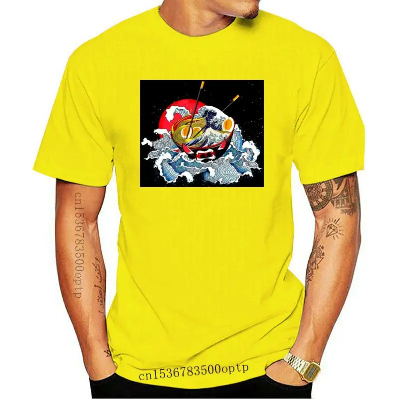 

Большая футболка Kanagawa с рамен, базовая печать, новинка, Летний стиль, о-образный вырез, хлопковая кавайная Подарочная рубашка