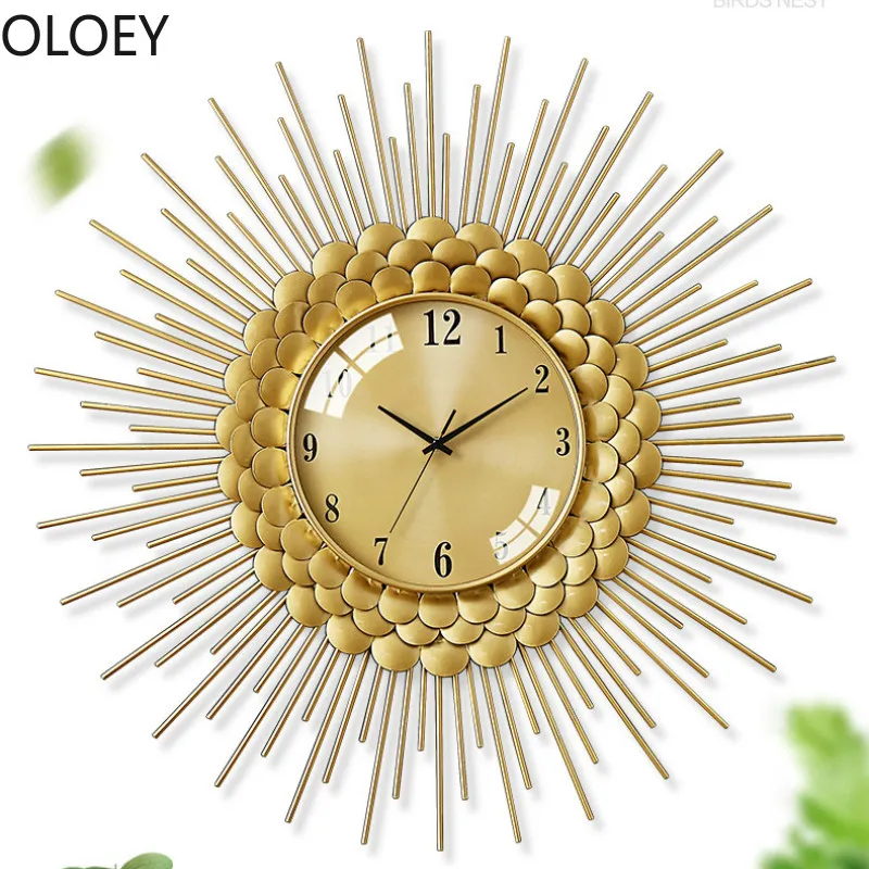 Золотые декорация настенные часы большие металлические современные