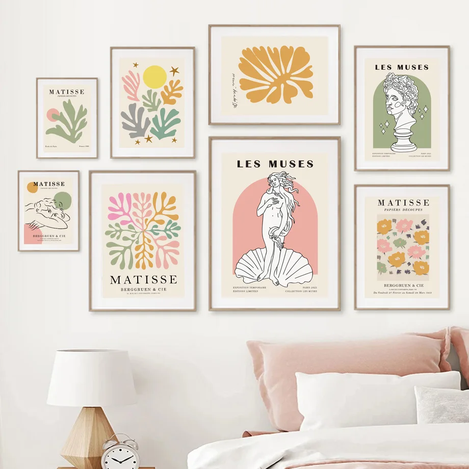 

Abstract Matisse Coral Flower Les Muses And Prints Wall Art CanvasNordic Posters Painting Wall Pictures For Living Room Decor
