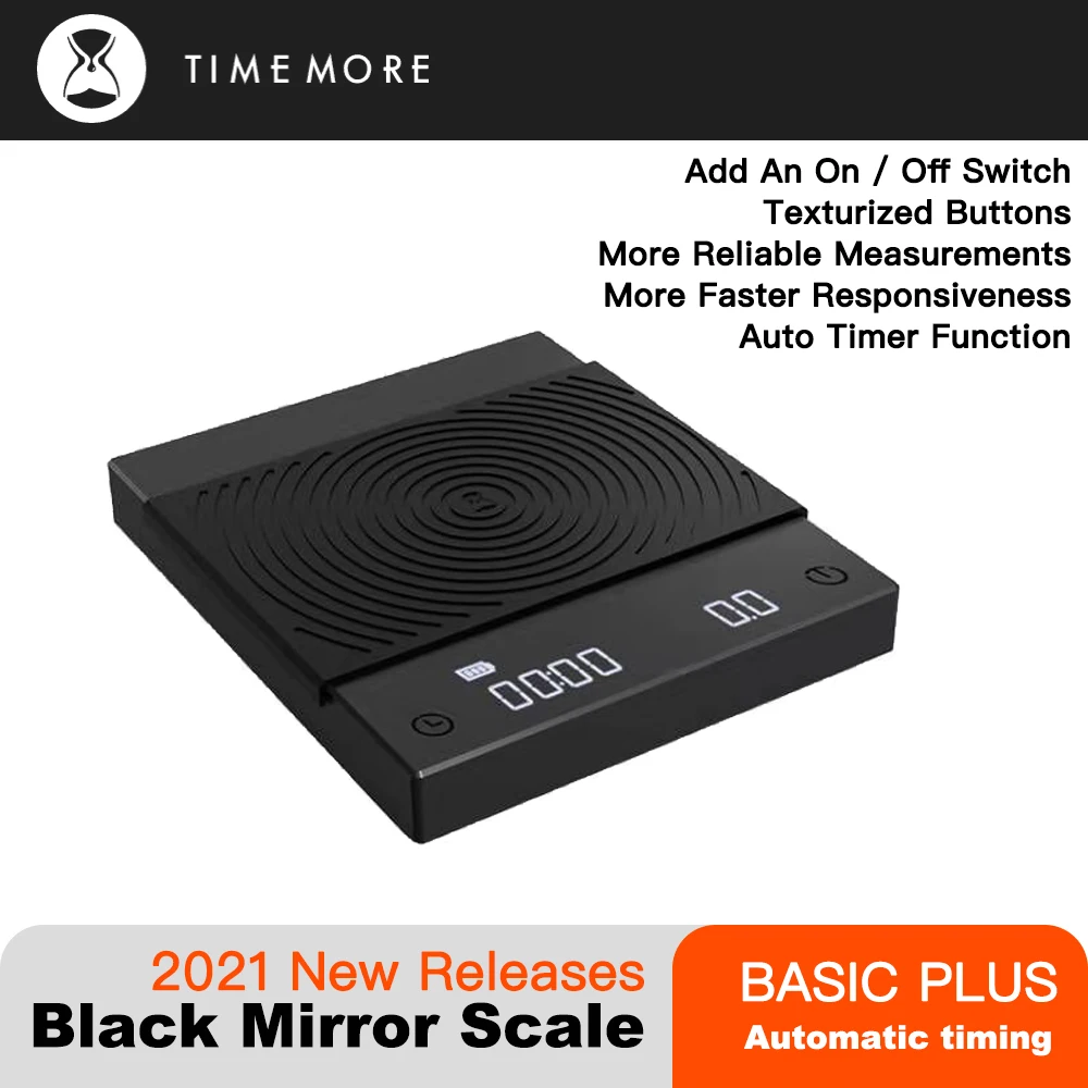 TIMEMORE-b&aacute;scula electr&oacute;nica b&aacute;sica con espejo negro, 2021, temporizador autom&aacute;tico incorporado, para Espresso, b&aacute;scula de caf&eacute; inteligente, b&aacute;scula de cocina de 2kg-1