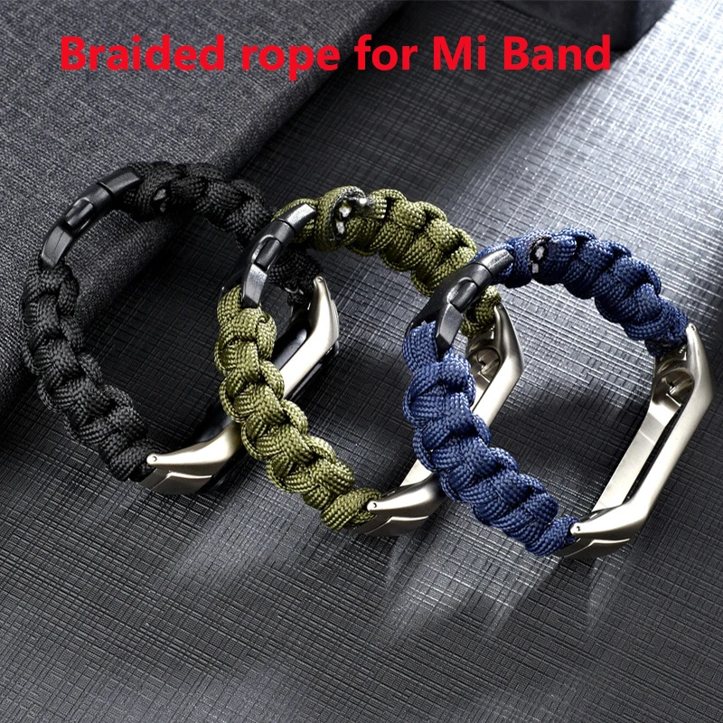 Нейлоновый ремешок для браслета Xiaomi Miband 3 4 плетеный NFC зонт с веревкой miband 5 ремень ручной работы