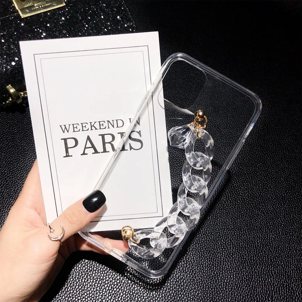 

Case For iphone 12 Pro 11Pro Max XR XS Cases XS Max 7 8 Plus Bracelet Chain Hanging Cases For iPhone 12 mini With Chain Strap