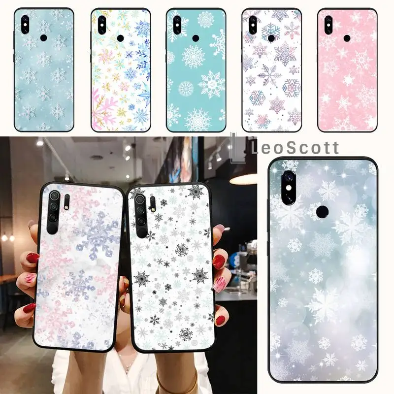 

Merry Christmas snowflake pattern Phone Case For Xiaomi Redmi note 7 8 9 t max3 s 10 pro lite funda shell coque cover