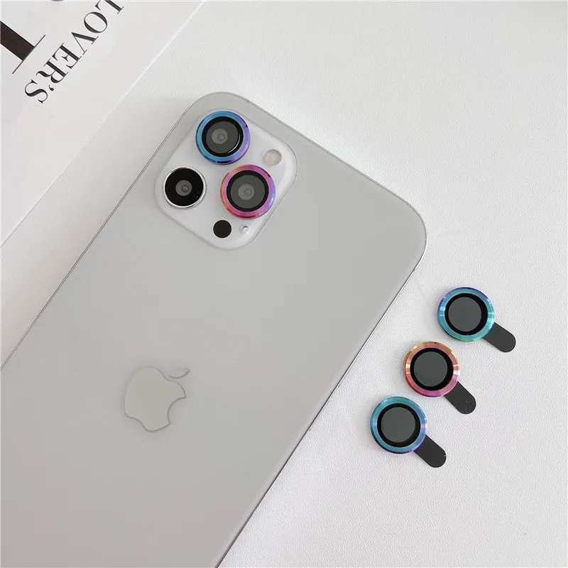 Стеклянное металлическое кольцо с полным покрытием для iPhone 12 Pro Max градиентная