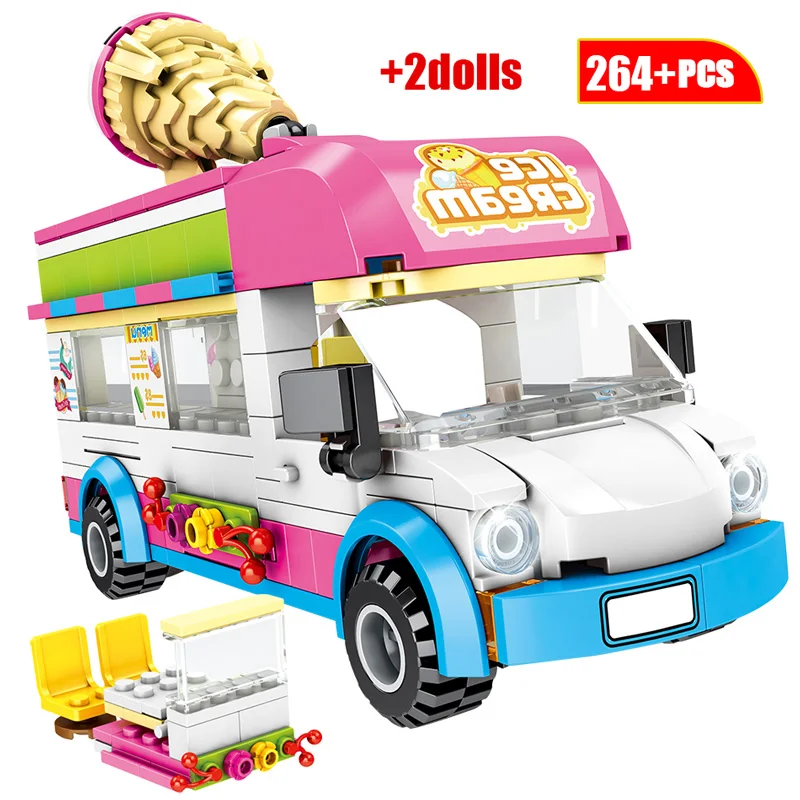 Городской автомобиль мороженое модель строительного блока для Legoingly Friends City Street
