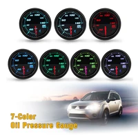 12v 52mm digital oil pressure gauge 7 colors led dual display automotive gauge with oil pressure sensor for car vehicles