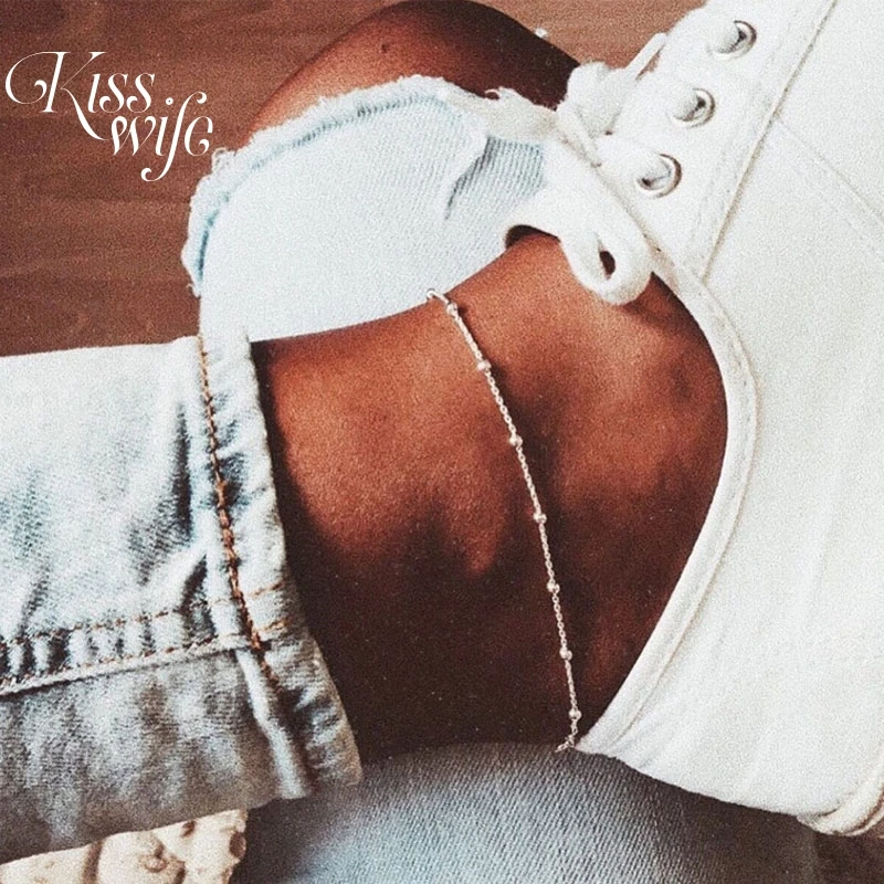 Женский винтажный браслет на ногу с золотыми бусинами 2020 футов|Анклеты| |