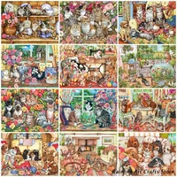 5d diy diamond painting cats and dogs full roundsquare drill embroidery cross stitch animal pet mosaic pictures home decoration