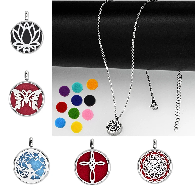 Ожерелье женское из нержавеющей стали 316L с диффузором колье кулоном и цепочкой