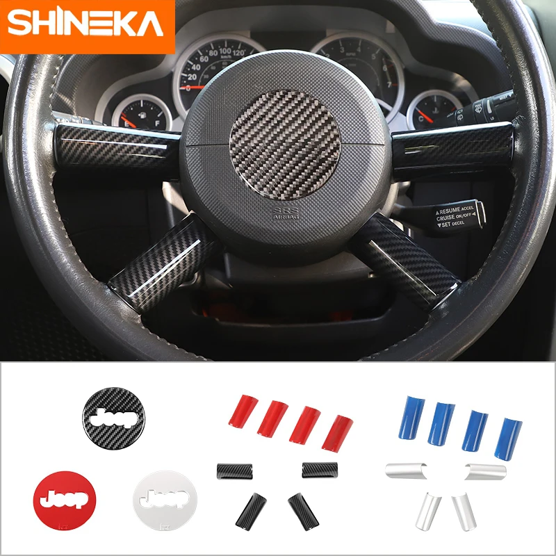 SHINEKA внутренние молдинги для Jeep Wrangler JK 2007-2010 комплект отделки рулевого колеса