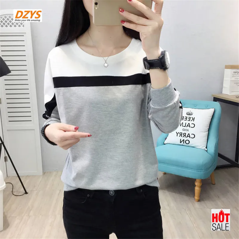 Осеннее платье Женская 2019 новая Корейская версия свободная футболка с длинными