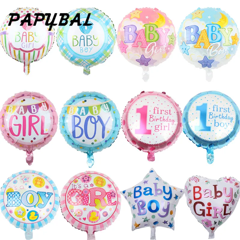 

10 шт 18inch детского дня рождения воздушные шары для маленьких мальчиков и девочек со звездами сердце круглый фольги воздушный шар с гелием на ...