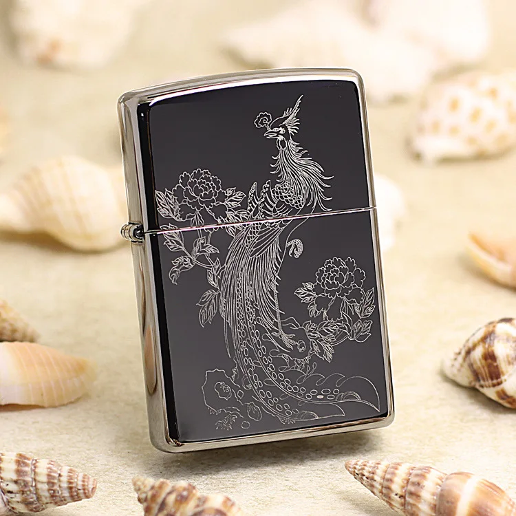Оригинальная зажигалка Zippo медная ветрозащитная Зажигалка для сигарет Black Ice Phoenix