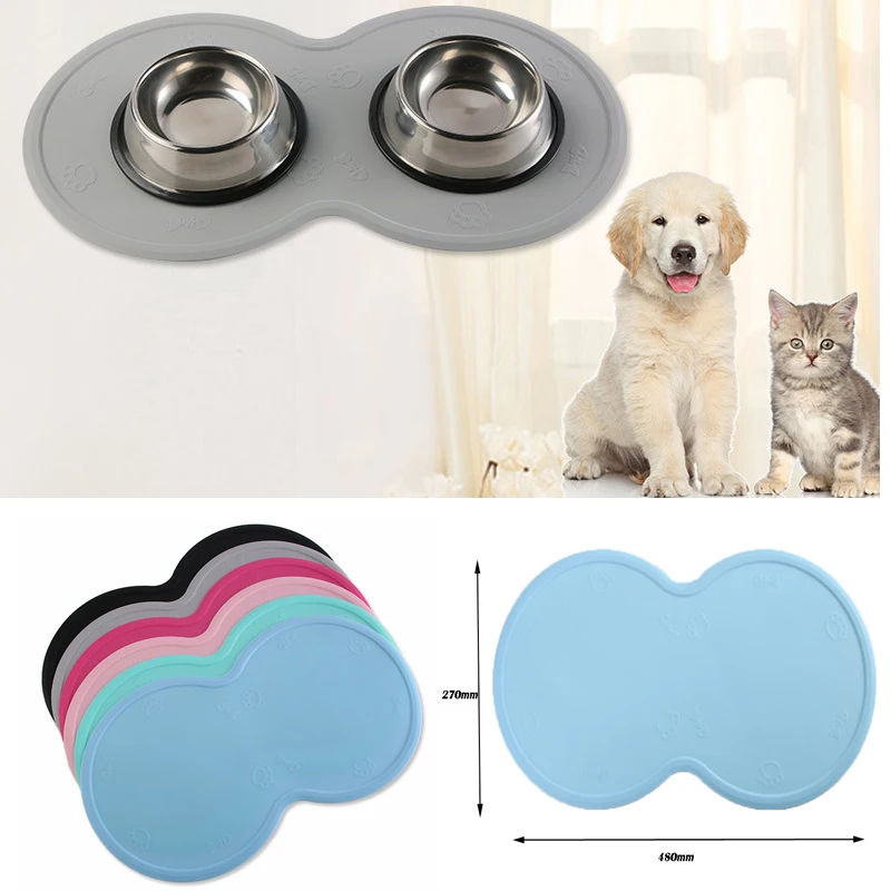 Одноцветный силиконовый коврик для еды кошек миска питья кормления собак