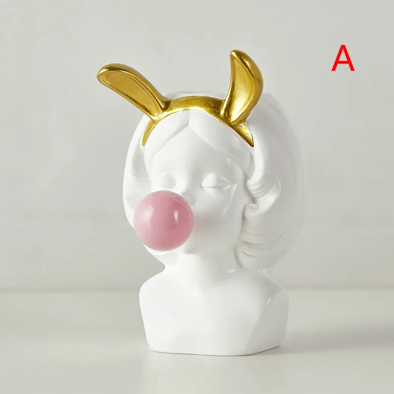 Скандинавский горшок для садового растения девочек смоляный суккулентов белый