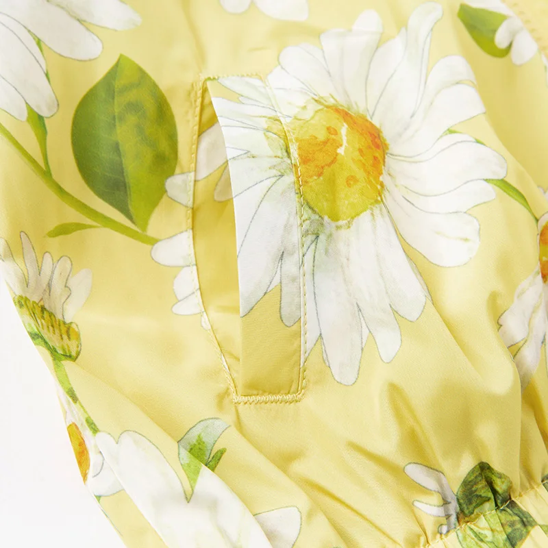 

DB16729 dave bella spring baby girls fashion floral print pockets zipper hooded coat children tops infant toddler outerwear