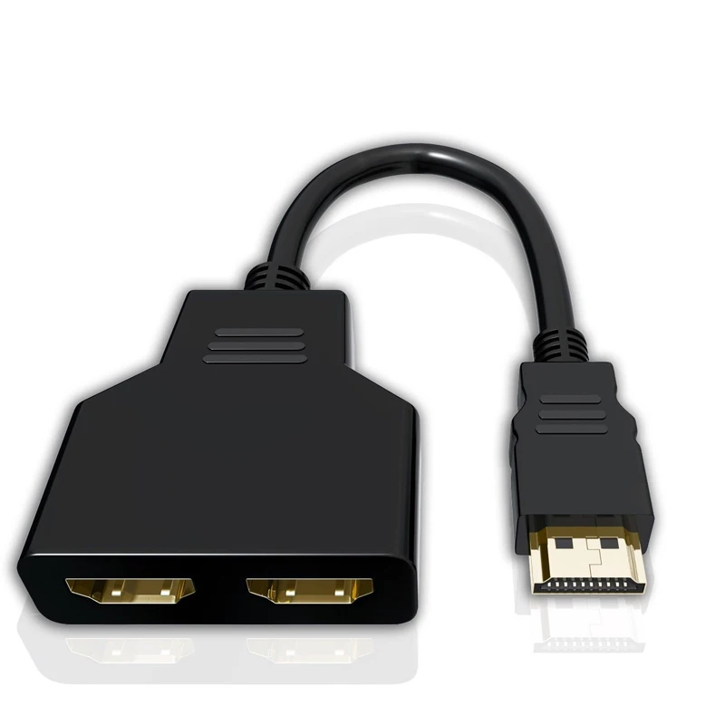 Черный 4K HDMI 2,0 кабель сплиттер адаптер конвертер 1 в 2 Выход HDMI штекер 2 HDMI UHD - Цвет: Черный