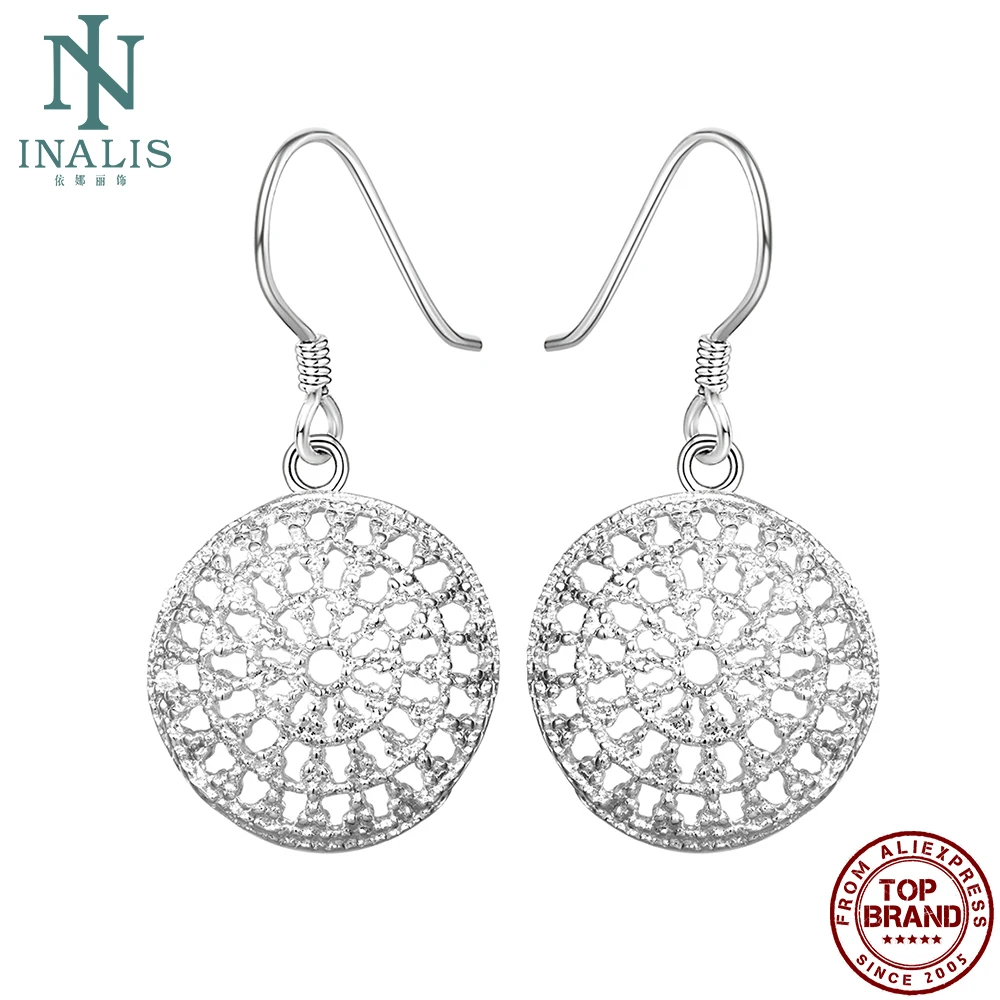 

INALIS Simple Round Drop Earrings Women's Fashion Anniversary Party Exquisite Romantic Fashion Jewelry Trend Style Friend Gifts