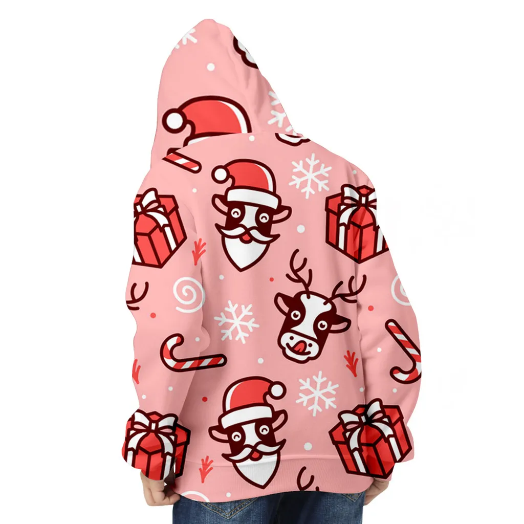 2020 женская зимняя Толстовка унисекс с рождественским принтом пуловер длинными