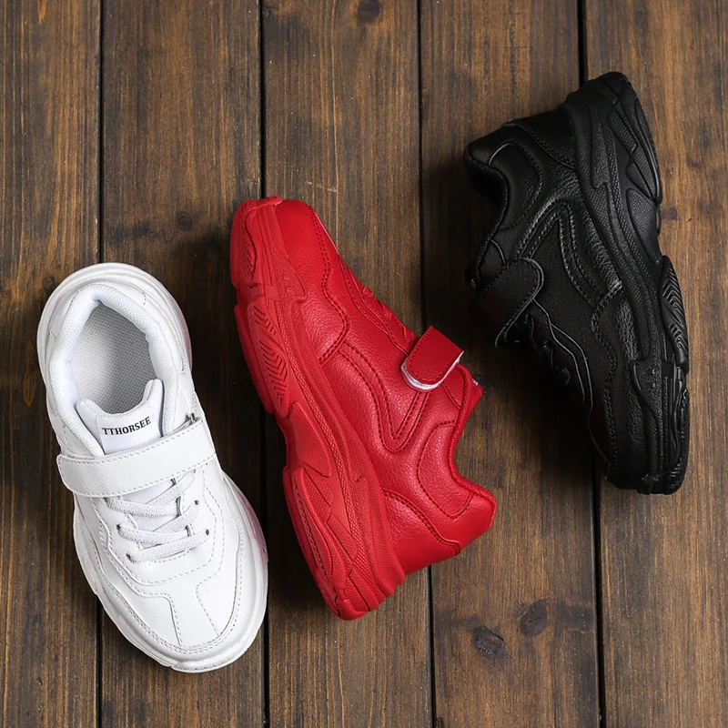 

2019 Casual Boys Girls Fashion Sneakers Baby/Toddler/Little Kids Leather Trainers Children School Sport Shoes Soft Running Shoes