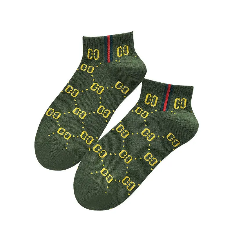 

5 Pairs of Socks Women's Boat Socks Cotton Spring and Summer Street Trend Socks Online Celebrity Double C Letter Women's Socks