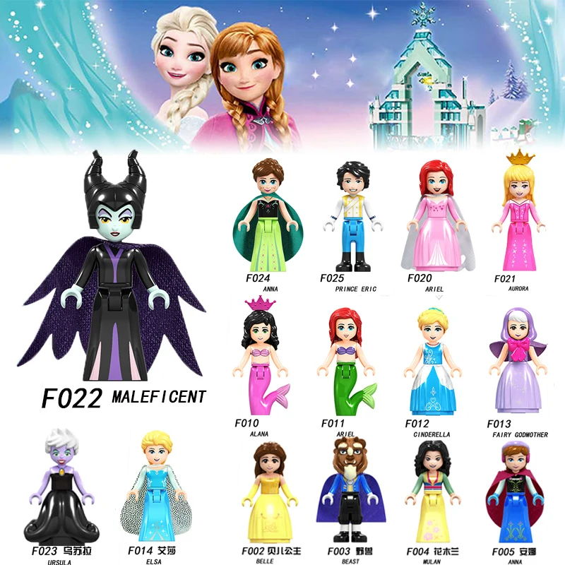 Сказочная принцесса город серия Золушка белый снег Кукла Эльза Playmobil Строительные блоки Друзья игрушки кирпичи для детей девочек