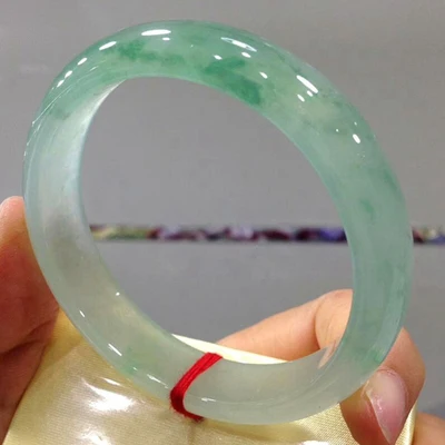 

zheru jewelry natural Myanmar jadeite 54-64mm green two-tone bracelet elegant princess jewelry best gift
