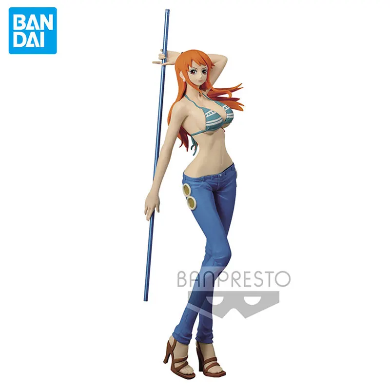 BANDAI Action One Piece charm Nami Figure Japanese original Anime Action Figures PVC Model Collection Doll Toys Exquisite Gift 17cm japanese anime one piece nami pvc action figure toys sexy girl 20th anniversary swimsuit nami figure collectible toys gift