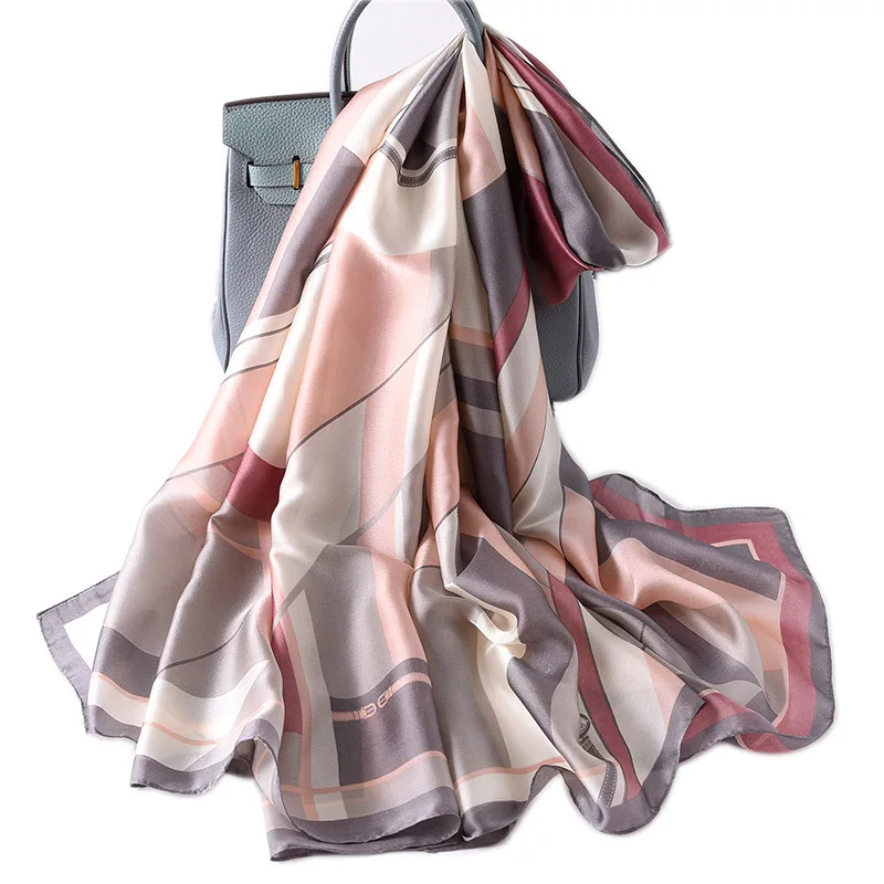 

2020 Luxury Brand Spring Autumn New Silk Scarf Female Summer Sunscreen Shawl Soft Printed scarves women blanket poncho winter
