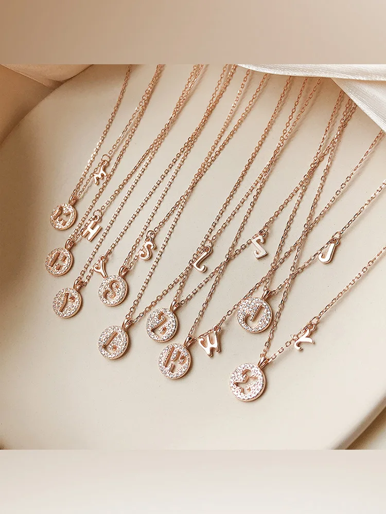 

925 sterling silver h letter medal pendant necklace design niche female clavicle chain light luxury exquisite accessories