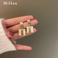 mihan 925 silver needle modern jewelry resin earring new trend hot selling gold color square drop earrings for women gifts