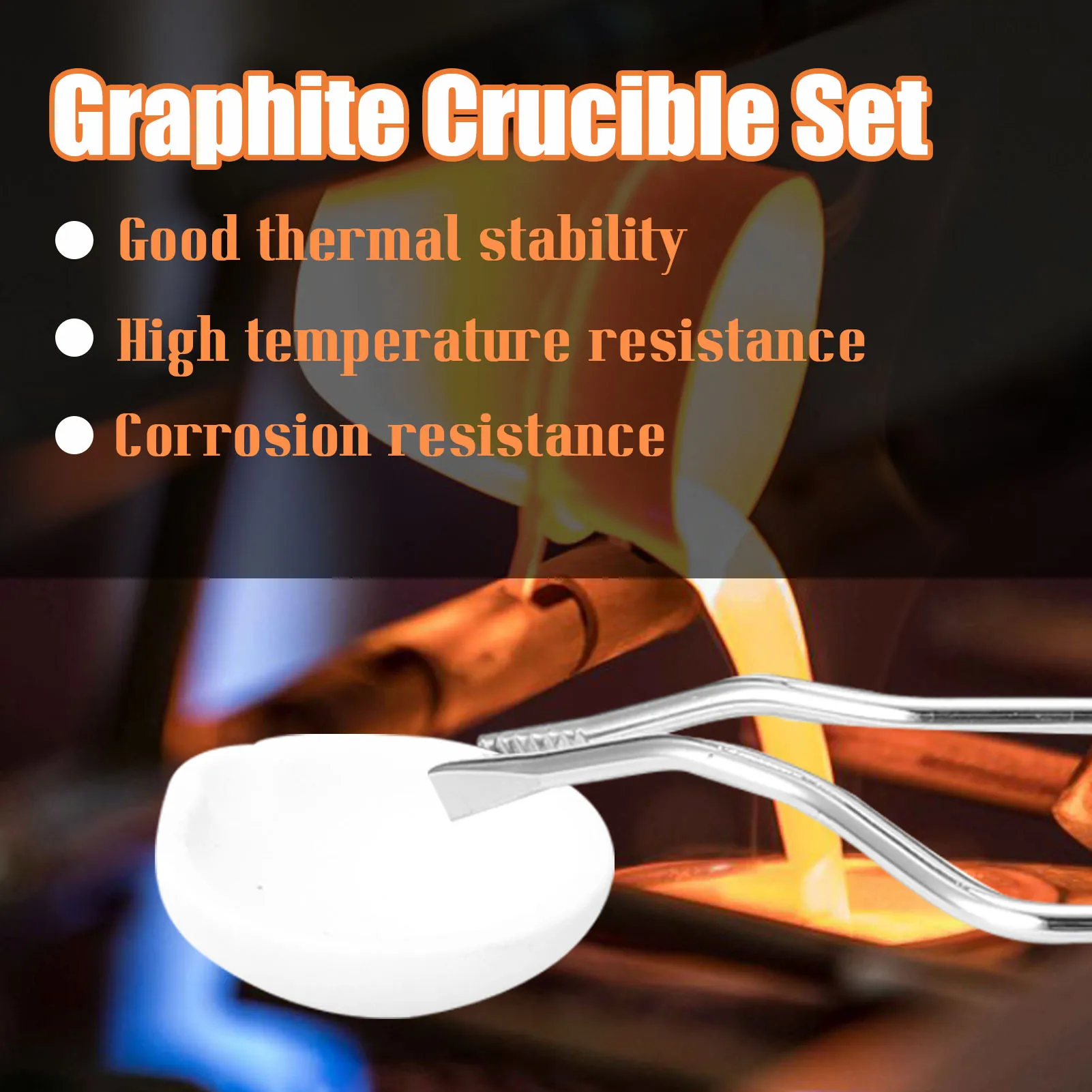 

4pcs Graphite Crucible Set Ingot Mold Set Graphite Torch Melting Casting Kit High temperature and Corrosion Resistant