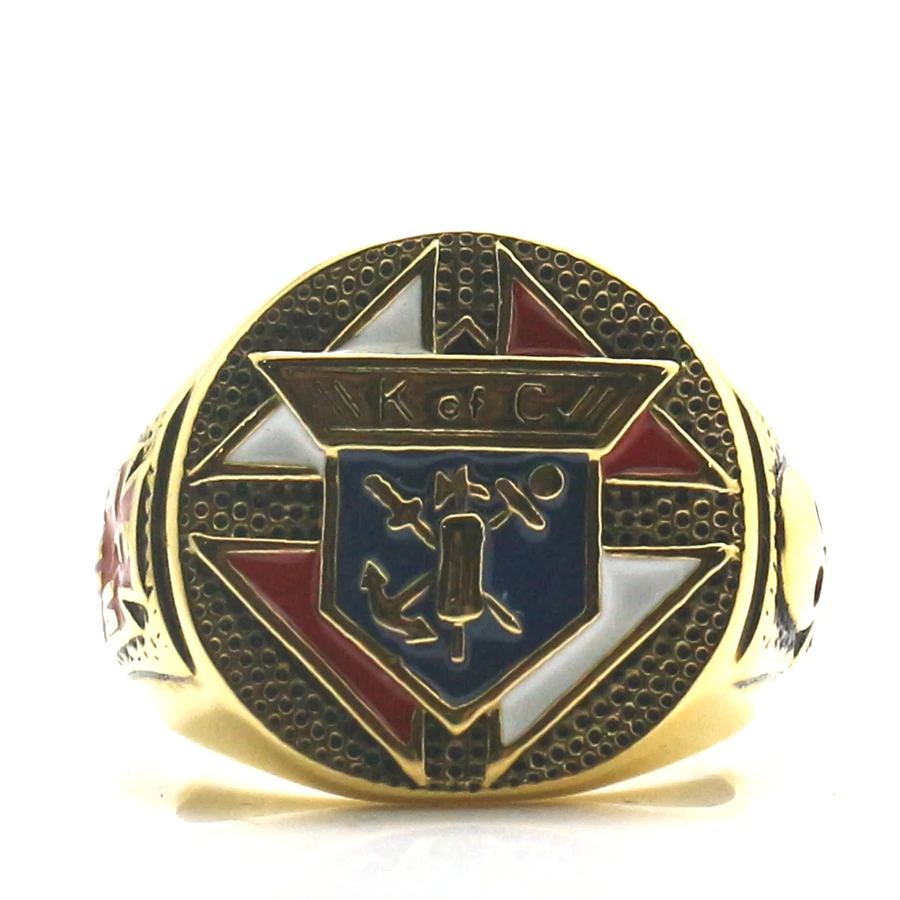 Кольцо с крестом унисекс из нержавеющей стали 316L рыцари Колумба христианство