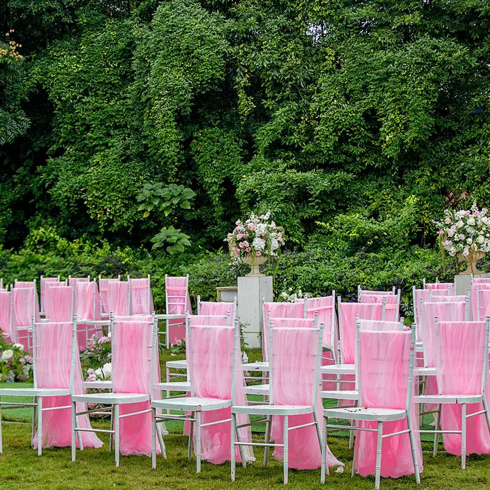 Тюлевое покрытие для стула однотонная Пышная юбка пачка с лентой свадебного душа