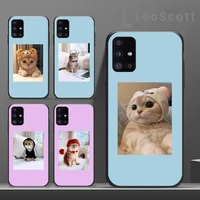 cute cat phone case for samsung a32 a51 a52 a71 a50 a12 a21s s10 s20 s21 plus fe ultra