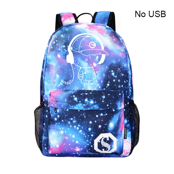 Blue bag only DIOMO классные светящиеся школьные ранцы для мальчиков и девочек рюкзак с usb зарядкой аниме рюкзак для девочек-подростков Противоугонный - Цвет: Blue bag only