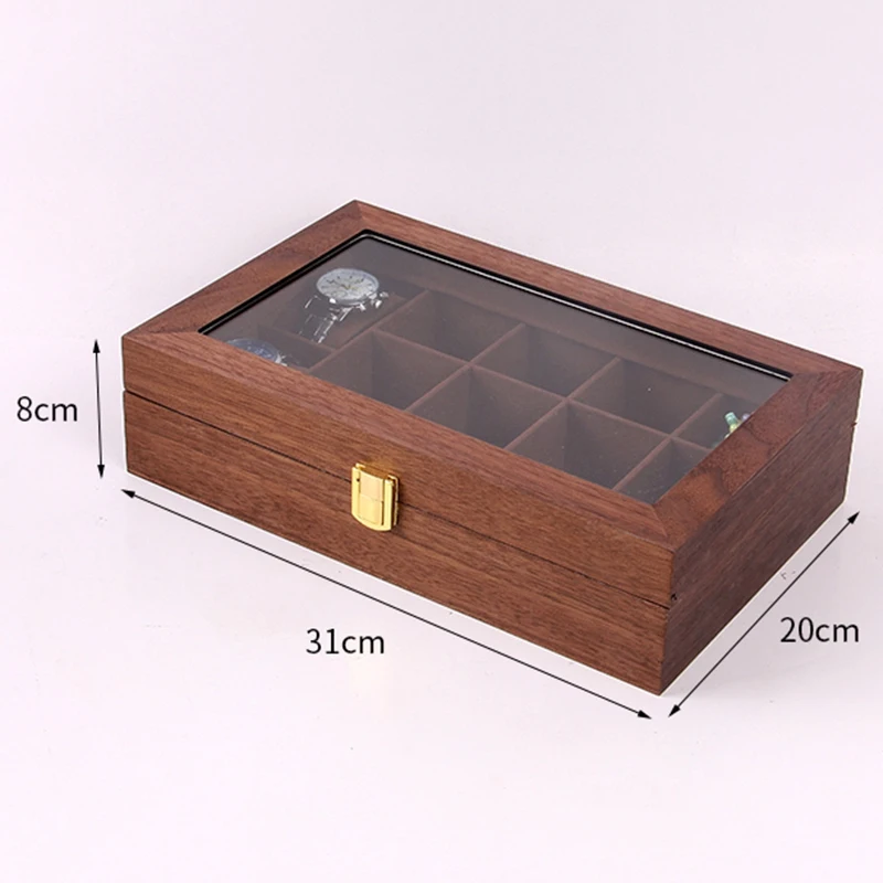 

Upgraded Watch Box,Jewelry Organizer Holder Jewelry Display Box Earrings Storage Organizer With Top Glass