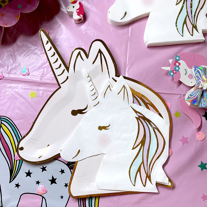 Одноразовые тарелки Omilut с единорогом Волшебный Единорог для дня рождения