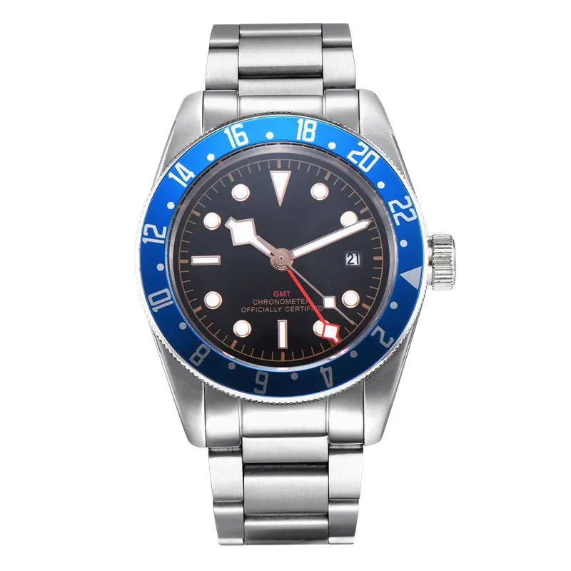 

GMT 41MM Men Watch Sapphire Sterile Luxury Top Brand Watch Mechanical Automatic Military Sport Calendar Clock 316L Steel Belt