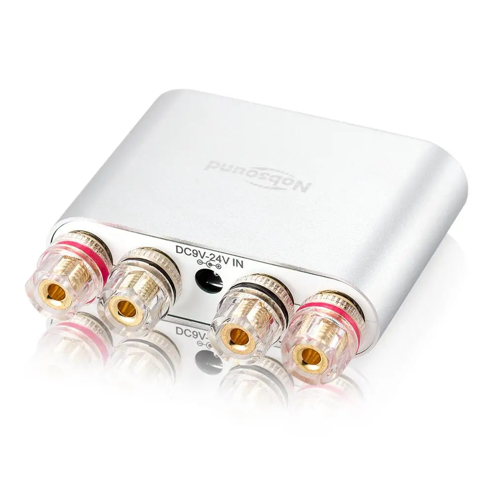 Серебристый Nobsound NS-10G PRO Hi-Fi DSP Цифровые усилители стерео мини Bluetooth 5,0 домашний аудио усилитель мощности 50 Вт* 2 с адаптером питания - Цвет: Серебристый