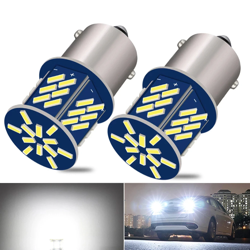 

2 Pcs 1156 BA15S P21W LED Daytime Running Lights DRL Bulb For Kia Rio 3 4 2015 2016 2017 2018 Car Lights White 6000k 42SMD 4014