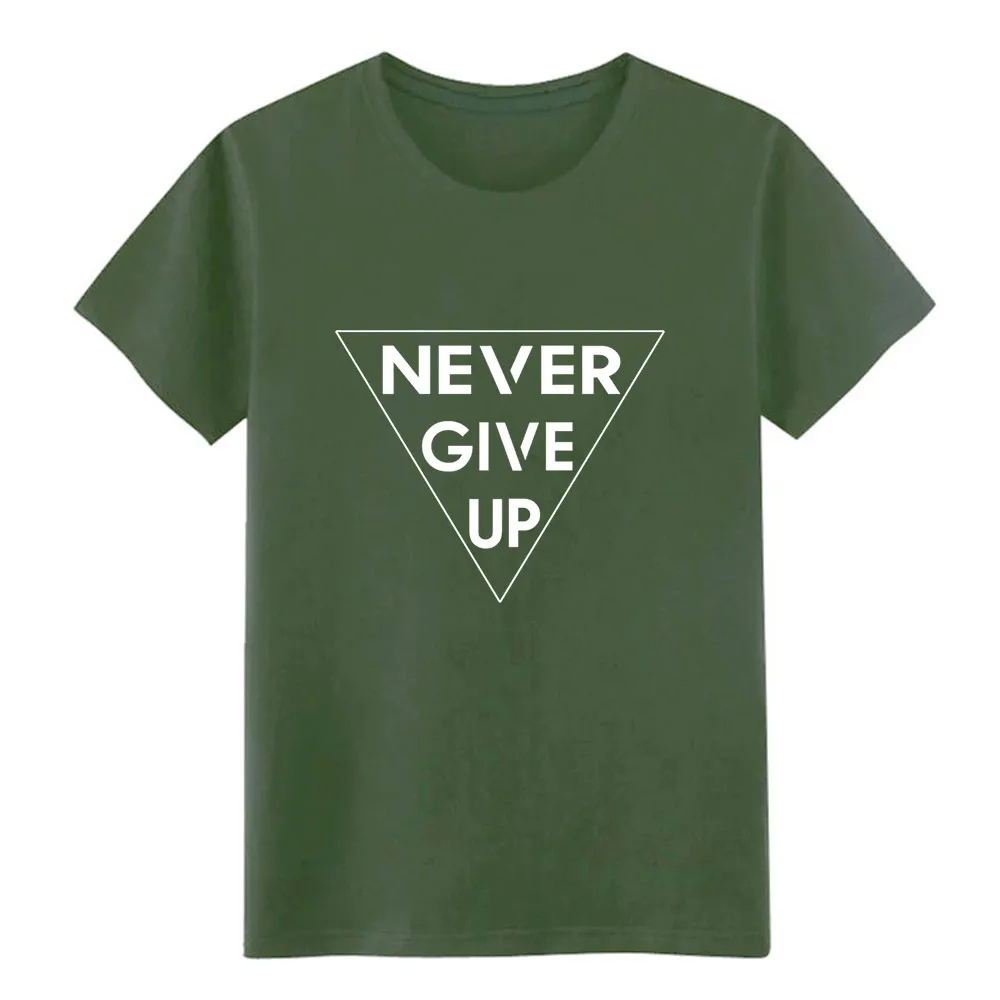 Мужская футболка с надписью never give up meme персонализированная летняя из 100% хлопка