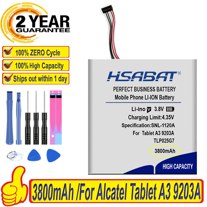 Топ бренд 100% Новый 3800 мАч TLP025G7 аккумулятор для Alcatel Tablet A3 9203A батареи + Бесплатные