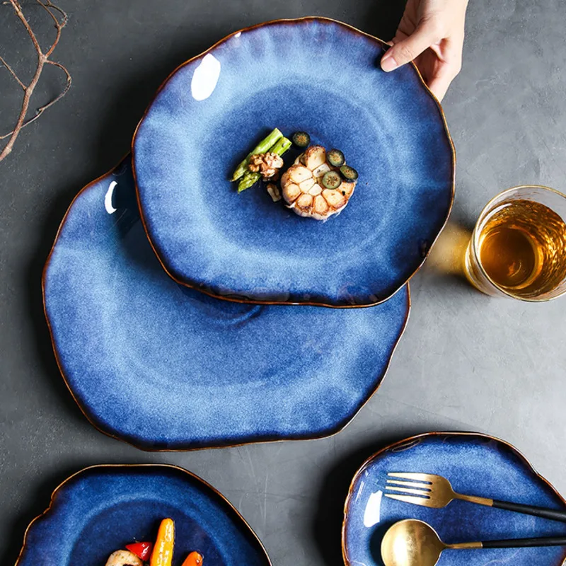 Керамическая тарелка Европейская плоская Посуда Западная Бытовая миска для риса