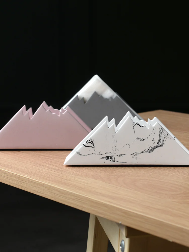 Скидка SHZQ Nordic Home Snow Mountain Shaped цементный стол салфетка держатель салфетки