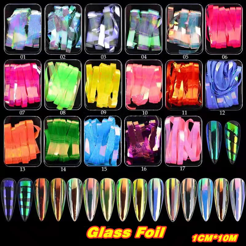 

Design 1x1000cm nail paste gold aurora nail paste cellophane film South Korean crystal nail paste trend design