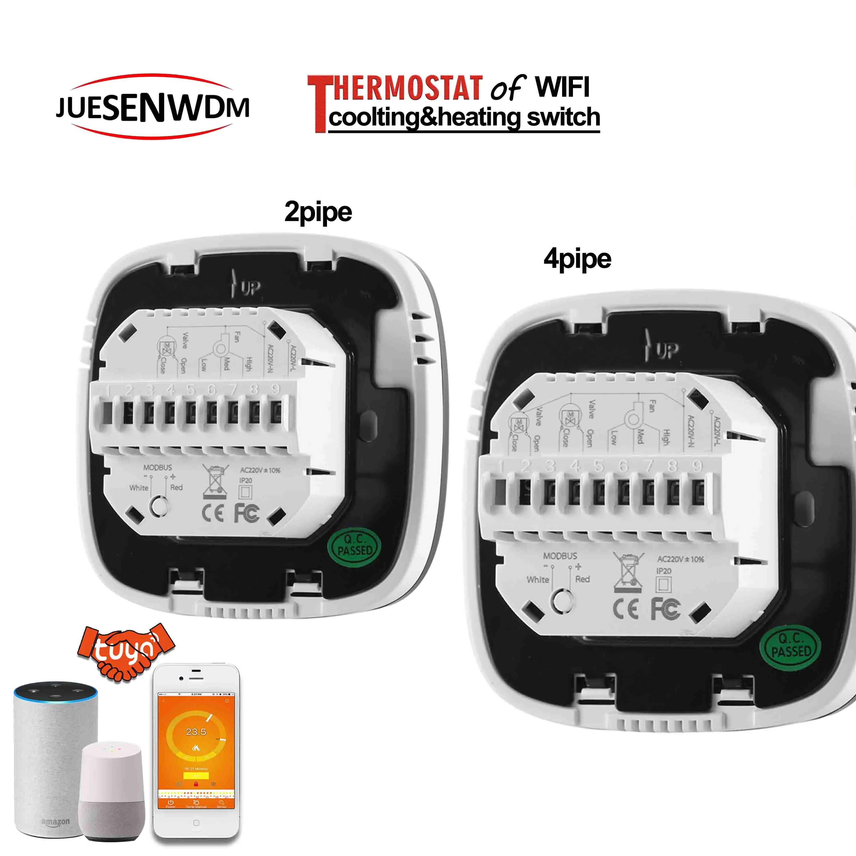  95 ~ 240 В переменного тока 24 температура отопления охлаждения термостат WIFI 2P/4P