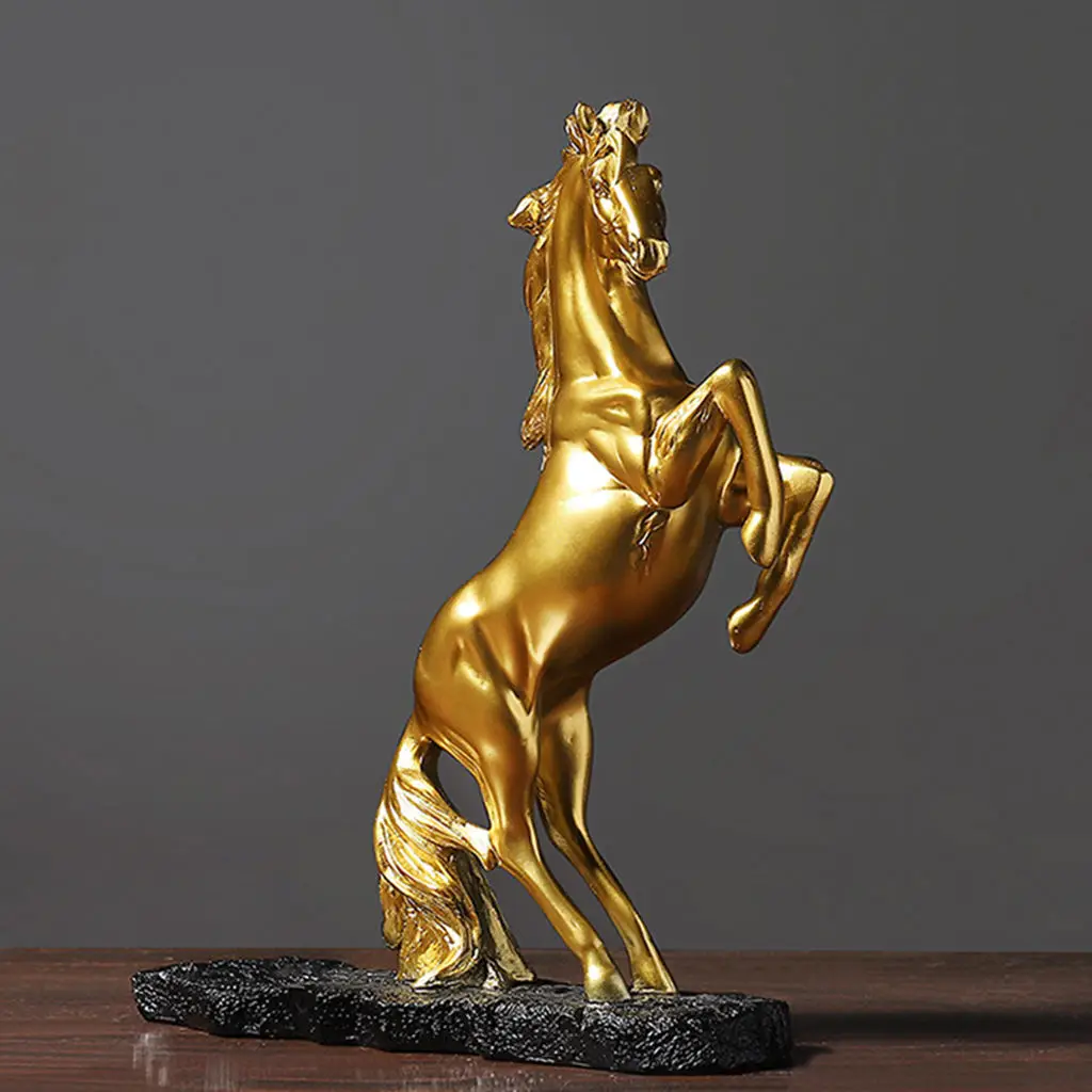 Resin Golden Horse Wine Rack Storage Figurine Creative Animal Modern Stand For Wine Bottle Holder Home Decoration